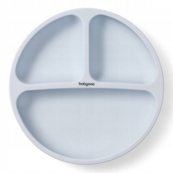 The Silicone Plate with Suction Cup Babyono 1482/01 in blue is designed to securely attach to surfaces, preventing spills during mealtime. Its durable silicone construction makes it safe for children, easy to clean, and microwave-friendly. This plate is perfect for encouraging self-feeding and minimizing mess.