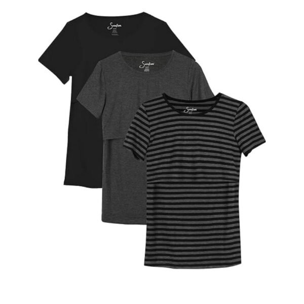 Comfortable Fit: Designed with soft, stretchy fabric for all-day comfort during pregnancy and nursing.
