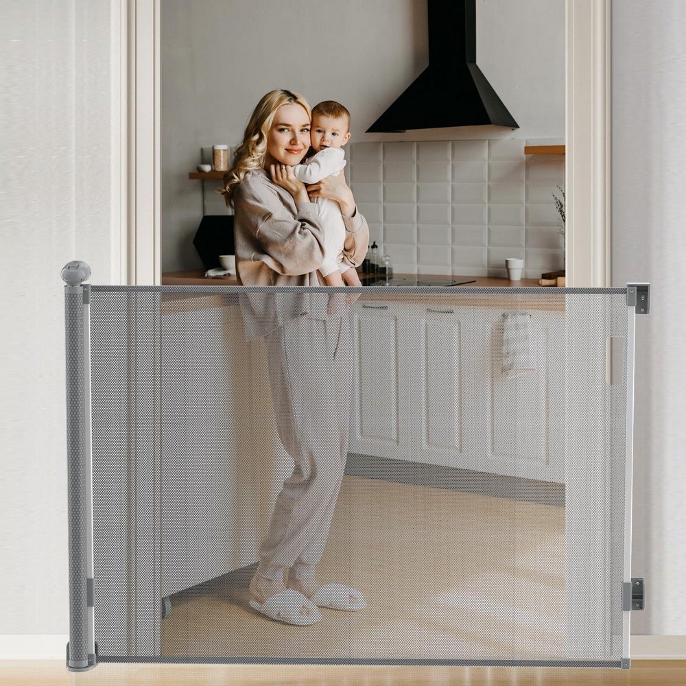 stair safety gate door safety gate extendibleb09m6p7ylf Puerta de seguridad para escaleras Puerta de seguridad Extensible para un control de acceso seguro en su hogar .