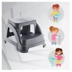 This sturdy footrest features a strong anti-slip design for safety and stability. Ideal for adults and children, it provides comfortable elevation for various activities.
