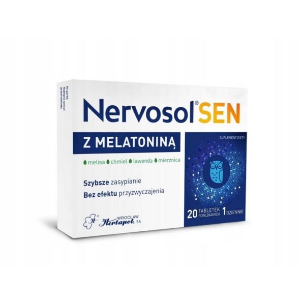 Nervosol Sleep With Melatonin helps reduce the time it takes to fall asleep.