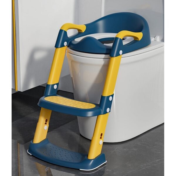 Built-in Stairs: Allows easy access for toddlers to reach the toilet.