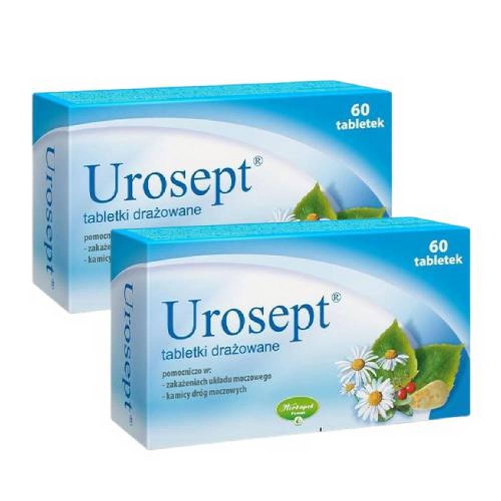 zestaw 2x urosept 60 tabletek Уросепт – препарат, который применяется при инфекциях мочевыводящих путей и мочекаменной болезни.