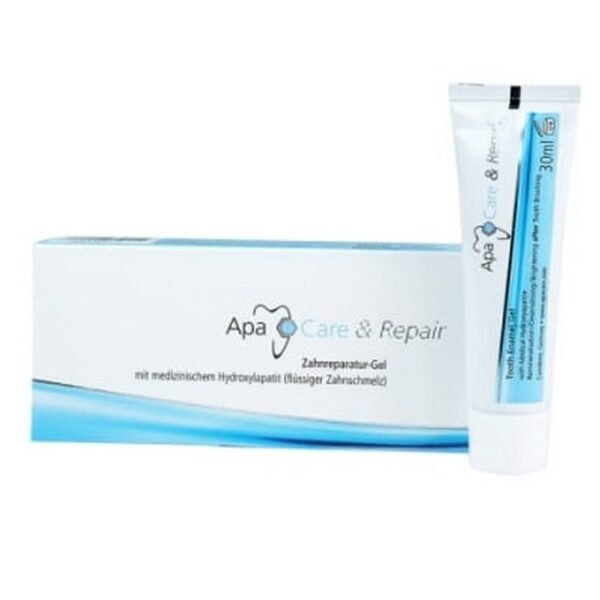 Apacare Repair Cream Gel (30ml) is a specialized dental care product designed to repair and regenerate tooth enamel. Its unique formula helps to remineralize and strengthen weakened enamel, reducing sensitivity and protecting against further damage.