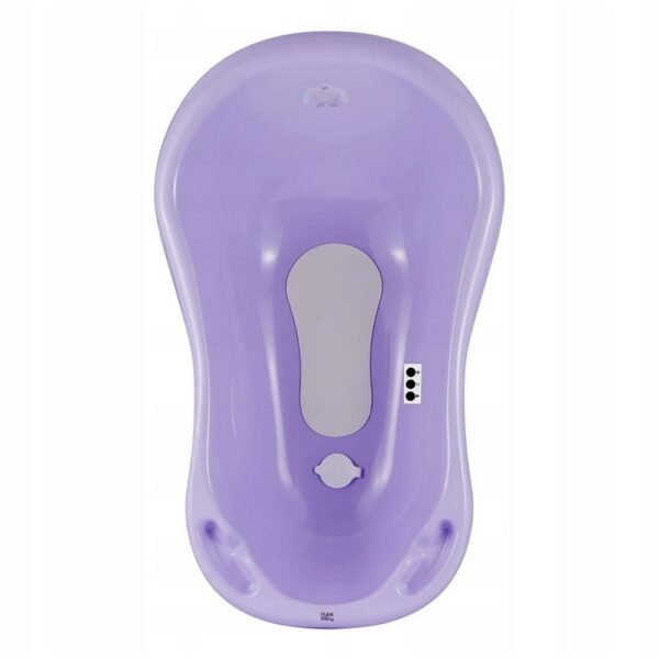 A convenient baby tub equipped with a built-in thermometer for safe water temperature monitoring, ensuring a comfortable bathing experience.
