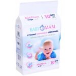 BABYMAM Disposable Padding 60x90 cm Hygiene Padding Changing Changer, 10 pcs, designed for convenient and hygienic diaper changes. These absorbent pads protect surfaces from moisture and mess.