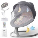 This electric bouncer swing combines gentle swinging motion with the convenience of remote control operation, allowing parents to adjust settings effortlessly. Designed for comfort and security, it provides a soothing space for your baby to relax and play.