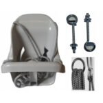 This gray bucket swing features sturdy straps and height adjustment hooks, allowing for easy customization of the swing's height to suit your child's needs. Designed for safety and comfort, it includes a secure bucket design that ensures a fun and safe swinging experience.