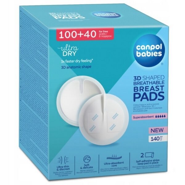 Canpol Geling Lactation Pads Megapak 140 pcs – Highly absorbent disposable pads for breastfeeding, designed to prevent leakage and keep you dry, with a large pack of 140 pads for long-lasting use.