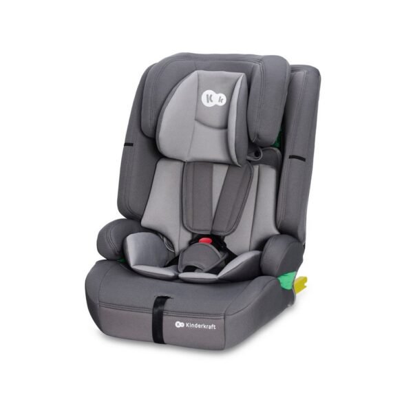 This adjustable car seat from Kinderkraft is designed for children between 9-36 kg (approximately 76-150 cm in height) and complies with i-Size safety standards. Equipped with an ISOFIX system for secure installation, it offers enhanced safety and comfort for growing children.