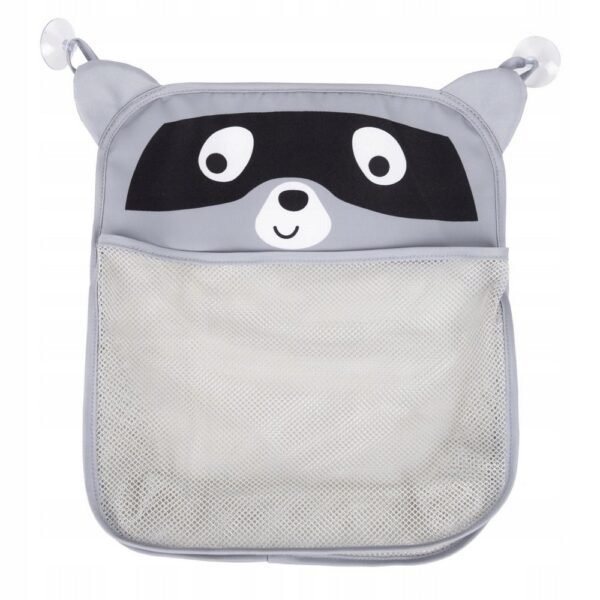 Charming raccoon-shaped container designed to store bath toys, keeping the bathtub organized and tidy. Made from soft materials, it’s safe for children and adds a playful touch to bath time.