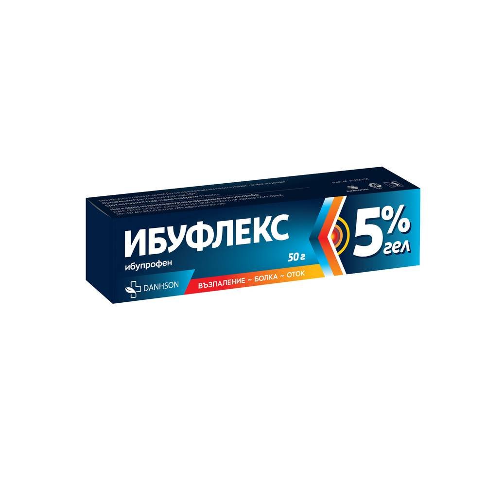 danson ibuflex gel 5 50g Боль в суставах и мышцах-DANSON IBUFLEX gel 5%,