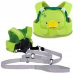 Safety harness lanyard designed to assist children learning to walk, providing support and preventing falls; features adjustable straps for comfort.