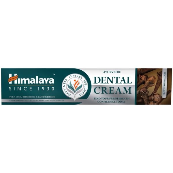 Himalaya Clove Toothpaste Without Fluoride (100g) is a herbal toothpaste formulated with clove, a natural ingredient known for its antibacterial and soothing properties.