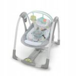 The Ingenuity Swing n Go swing measures 53.5 x 61 cm and is designed for easy portability and comfort. Featuring a compact design, it offers soothing swing motions to keep your baby relaxed while you go about your day.