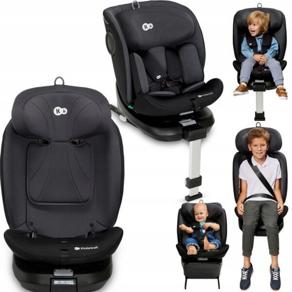 The Kinderkraft I-360 i-Size car seat supports children from 40 to 150 cm and is equipped with a 360° swivel feature for convenient entry and exit. With ISOFIX installation and full i-Size compliance, it ensures safety and adaptability for every stage of growth.