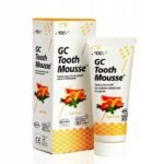 GC Tooth Mousse Liquid Enamel Fluoride-Free Paste, Tutti-Frutti, 35 ml, helps remineralize and protect tooth enamel without fluoride, offering a fruity flavor while preventing tooth sensitivity and promoting oral health.