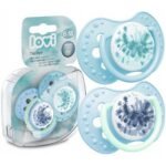 Colorful tie-dye soothers designed for babies 6-18 months, promoting oral development and comfort. Made from safe, BPA-free materials.