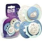 Glow-in-the-dark pacifiers, designed for comfort and easy nighttime use. Made with safe, BPA-free materials suitable for babies.