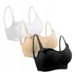 Pregnancy Bra Set for Feeding Seamless Wide Size – Soft and seamless maternity bra set designed for nursing mothers, offering full coverage, easy-access clasps, and wide size options for a comfortable, supportive fit throughout pregnancy and breastfeeding.