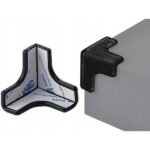 Durable corner protectors designed to safeguard furniture corners from impacts and reduce injury risks; easy to apply and remove with adhesive backing.