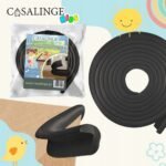 Soft, adhesive foam tape designed to cover sharp corners of furniture, providing cushioning and protection to prevent injuries. Suitable for use on tables and other furniture.