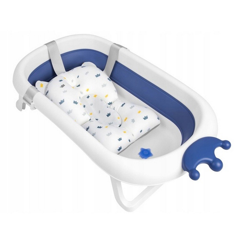 ricokids rk 280 foldable bathtub white and blue Une baignoire compacte et pliable en blanc et bleu, conçue par Ricokids pour un rangement et une portabilité faciles. Fabriqué à partir de matériaux durables et sans danger pour les enfants, idéal pour l'heure du bain à la maison ou en déplacement.