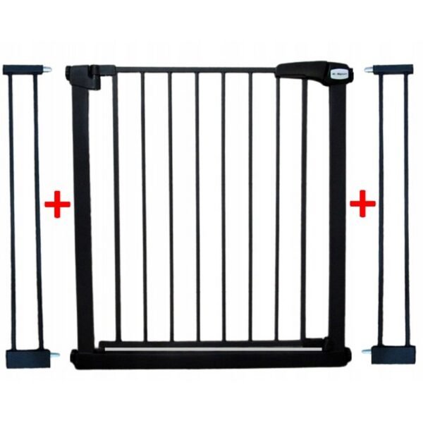 Adjustable safety gate designed for stairs and doorways, extending from 79 to 105 cm to fit various openings. Provides reliable protection for children and pets, ensuring safety in your home.