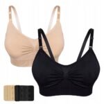 Seamless Bras for Feeding Set of 2 Extensions Freebie L/XL – Comfortable set of 2 seamless nursing bras with extensions for a customizable fit, designed for breastfeeding, available in size L/XL.