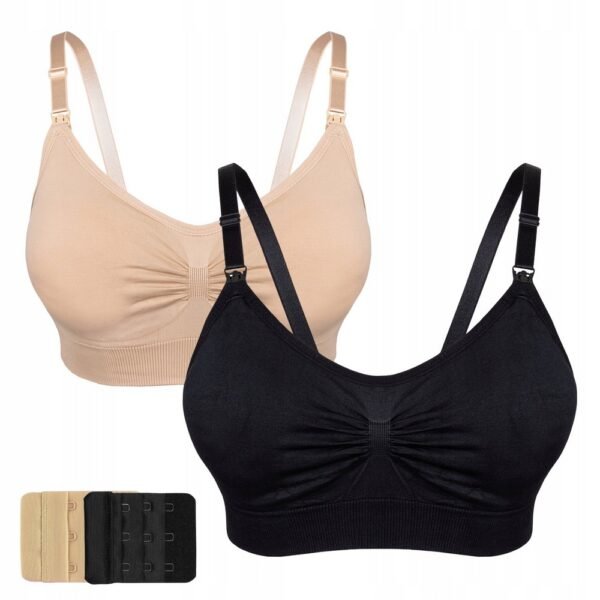 Seamless Bras for Feeding Set of 2 Extensions Freebie L/XL – Comfortable set of 2 seamless nursing bras with extensions for a customizable fit, designed for breastfeeding, available in size L/XL.