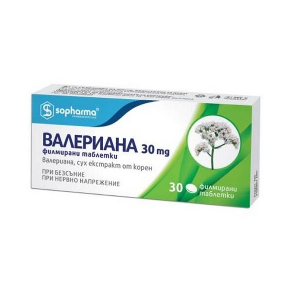 Nervous tension -Sopharma Valeriana, 30 mg,