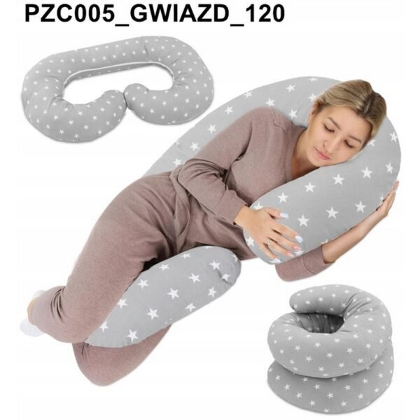 Type C Pregnancy Pillow for Sleeping 120 cm 3in1 – Versatile 3-in-1 Type C pregnancy pillow, measuring 120 cm, designed for full-body support during sleep, feeding, and relaxation throughout pregnancy.