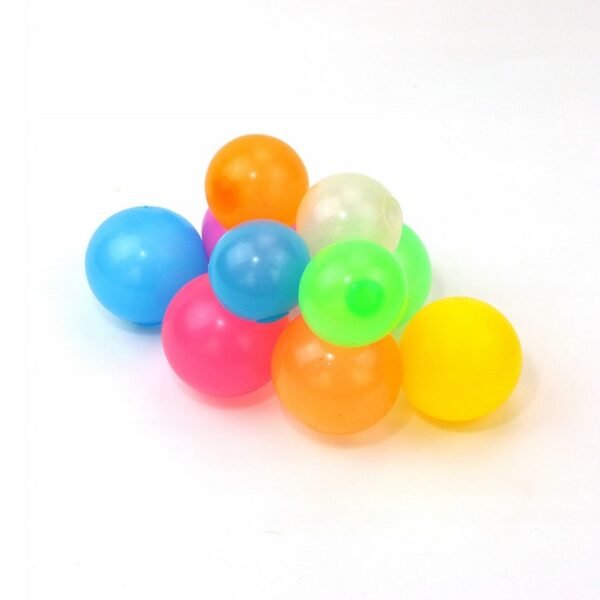 Set of 4 sticky glowing anti-stress balls, each 45mm in size. These fun, squeezable toys light up as you play, providing a soothing and stress-relieving experience.