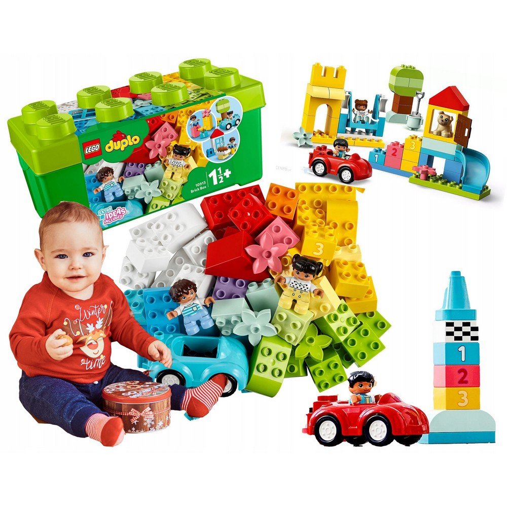 blocks lego duplo 10913 box with blocks medium set with box 65 el Un ensemble coloré et polyvalent comprenant 65 grands blocs de construction faciles à manipuler, parfaits pour les petites mains.