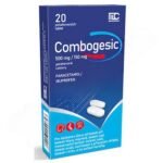 Combogesic 500mg/150mg Film-coated Tablets 20, a combination pain reliever that combines paracetamol and caffeine to relieve moderate to severe pain, such as headaches and migraines.