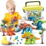 A fun dinosaur-themed building set with a screwdriver, allowing kids to assemble and create, while developing fine motor skills and creativity.