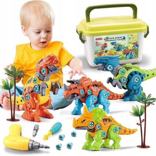 A fun dinosaur-themed building set with a screwdriver, allowing kids to assemble and create, while developing fine motor skills and creativity.