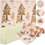 The Educational Foam Mat is a double-sided, foldable mat made from non-toxic XPE foam. Measuring 200x180 cm, it offers a cushioned, safe space for babies to play, with one side featuring fun educational designs.