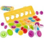 Educational Puzzle Sorter Match Egg Shapes (12 Pieces) – a fun and educational puzzle where children match egg-shaped pieces to their corresponding slots. It helps develop shape recognition, fine motor skills, and problem-solving abilities.