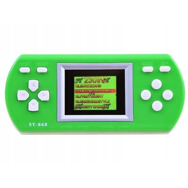 Electronic Game Console 230 Games GR0353 is a handheld console with 230 built-in games, offering a wide range of entertainment for kids and adults alike.