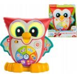 An interactive owl toy that features lights, sounds, and music to help teach toddlers about colors, shapes, numbers, and animals.