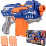 FOAM ARROW GUN INCLUDED AUTOMATIC LAUNCHER — automatic foam arrow gun designed for rapid shooting, offering fun and safe play with foam arrows. Ideal for kids and outdoor games, providing an exciting and interactive experience.