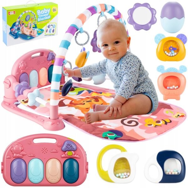 The Interactive Educational Mat with Foam Rattles and Teethers is designed to engage and soothe babies. Made from soft, non-toxic foam, it features built-in rattles and teethers that help develop sensory and motor skills while providing comfort during teething.