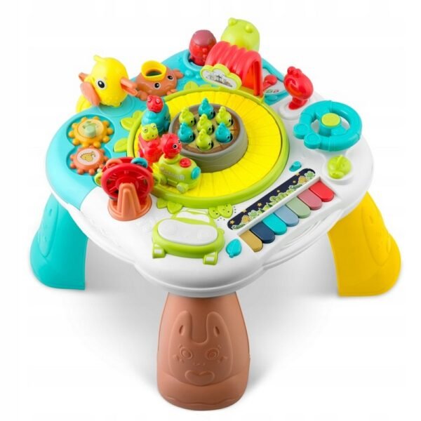 La Table éducative interactive 2in1 Board Music Panel de Ricokids est un jouet polyvalent qui combine un panneau de musique et un tableau d'activités. Il comporte des boutons colorés, des sons musicaux et des jeux éducatifs pour aider à développer la motricité, la coordination et les capacités cognitives des jeunes enfants.