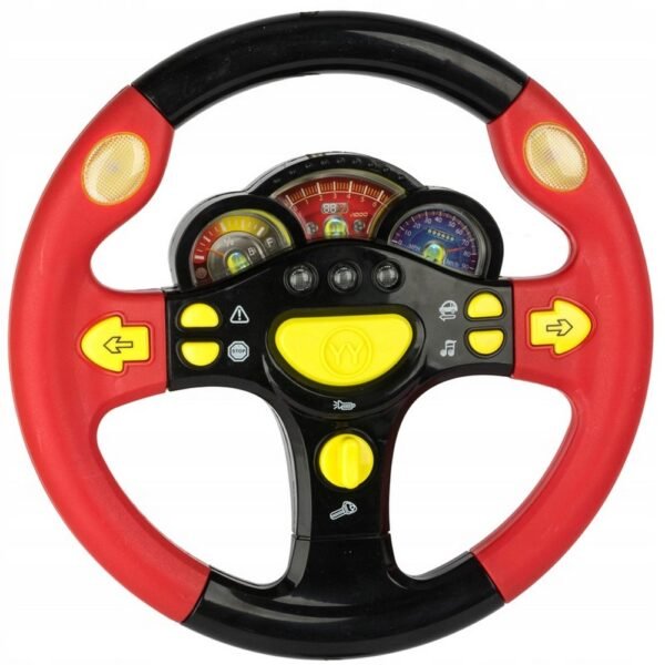 This interactive steering wheel features fun sounds, lights, and Polish-language phrases, allowing young drivers to engage in imaginative play while learning. Perfect for developing motor skills, coordination, and language skills, it’s an exciting way for toddlers to "drive" while having fun.