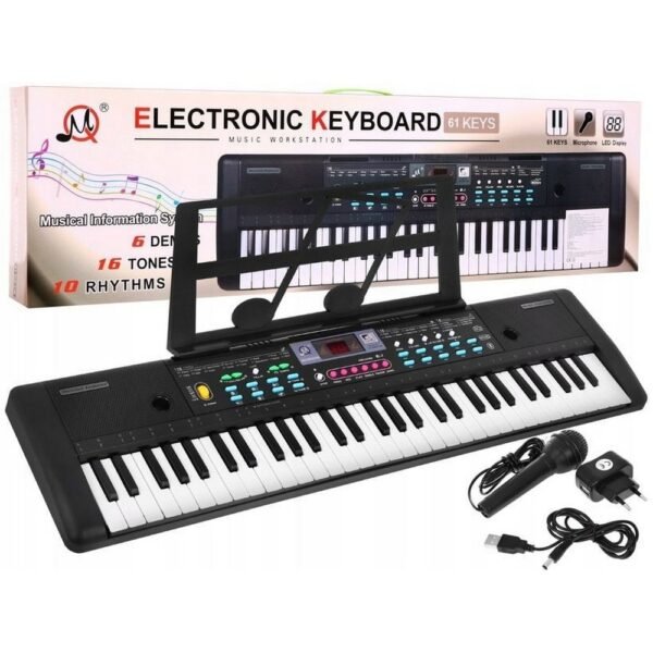 Keyboard MQ-605UFB for Children – an organ piano with multiple functions, designed for young musicians to explore music with ease. Features various sounds and rhythm options.
