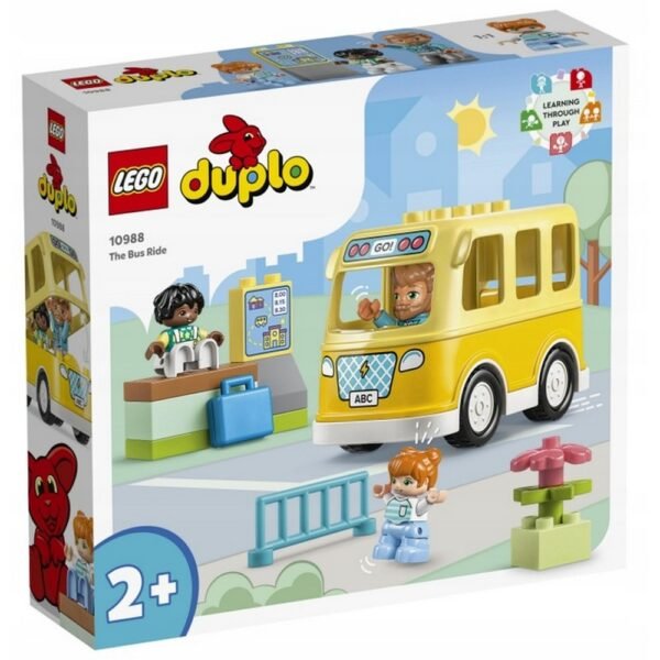 Un ensemble de jeu coloré et interactif avec un bus, un chauffeur et des passagers, parfait pour que les tout-petits explorent des jeux imaginatifs.
