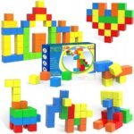 A large set of magnetic construction blocks designed for children, promoting creativity, spatial awareness, and problem-solving skills.