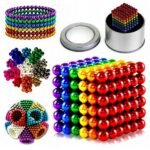 Neocube Magnetic Balls, 216 pièces, Rainbow 5mm + boîte-cadeau avec éponge – ensemble de 216 boules magnétiques multicolores (5mm chacune) pouvant être utilisées pour créer des formes et des motifs sans fin. Idéal pour soulager le stress, améliorer la concentration et développer la créativité. Le kit comprend une boîte gratuite et une éponge pour le stockage et le nettoyage.
