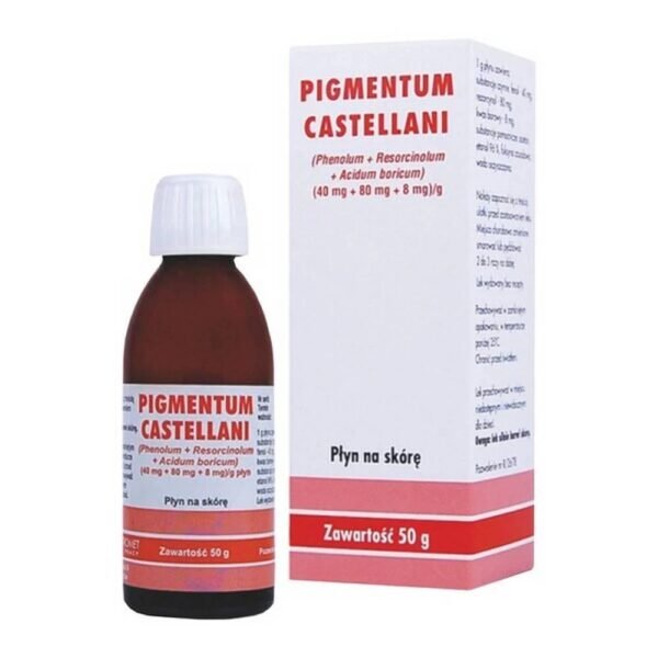 for application to the skin-Pigmentum Castellani, skin lotion,a disinfectant effect-Pigmentum Castellani, skin lotion,resorcinol-Pigmentum Castellani, skin lotion, boric acid-Pigmentum Castellani, skin lotion